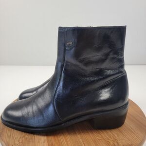 9E BALLY Calim Black Calfskin Leather Cap Toe Dress Boots Black Italy Black LEATHER Shoes BALLY of ITALY Black Oxfords Italian  main image 3